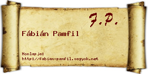 Fábián Pamfil névjegykártya